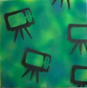 Schilderij Dots TV van kunstenaar Henk de Bouter
