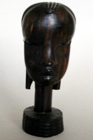 beeld gezicht met artistiek haar - houten beeld
