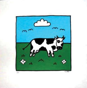 zeefdruk Koe II Henk de Bouter